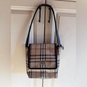 Burberry Plaid Shoulder Bag - Black and Cream